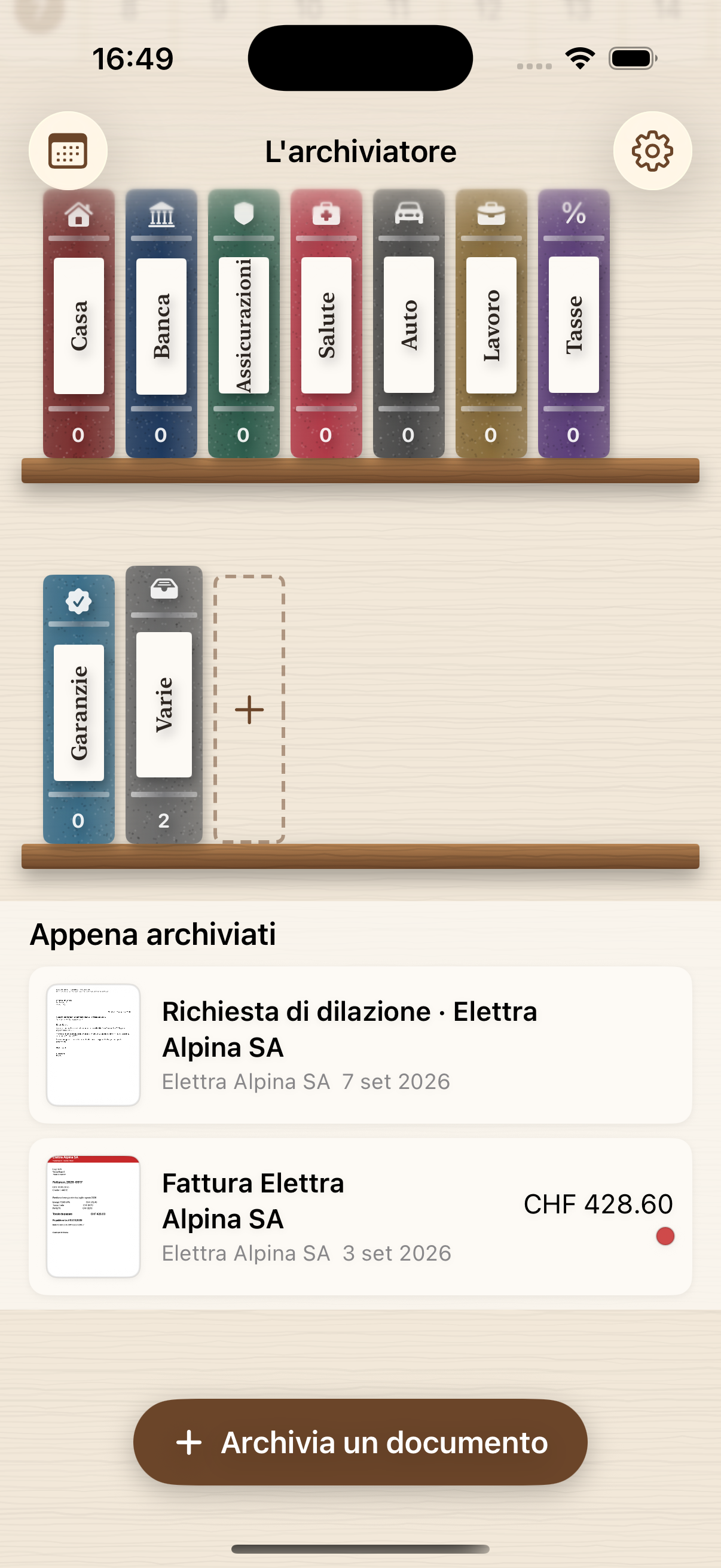 La libreria di L'archiviatore